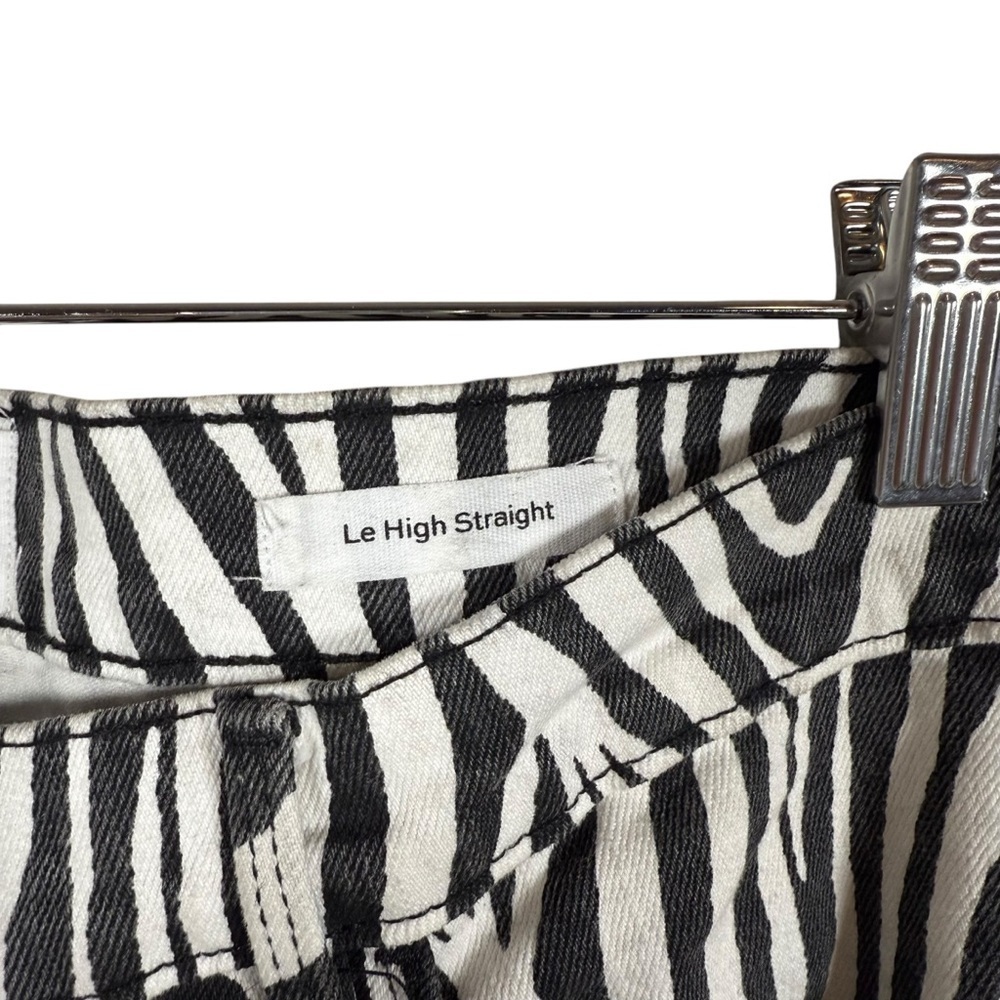 Frame Denim Le High Straight Jeans Noir Multi Zebra Size 34 - Picture 9 of 15